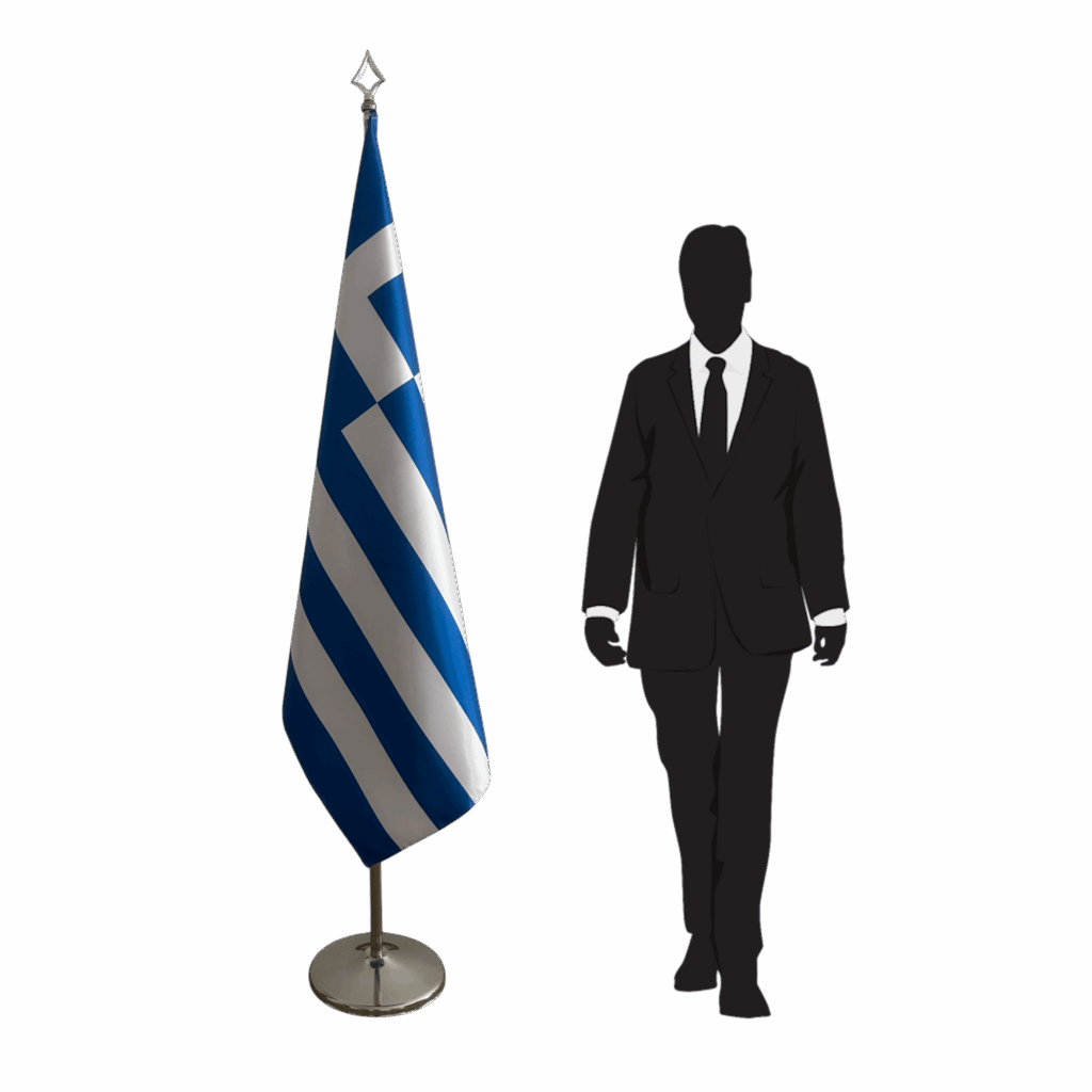 bandera de grecia en asta