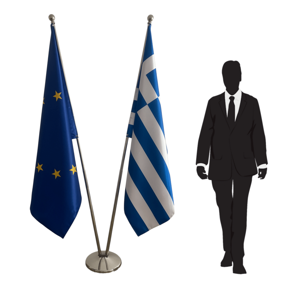 bandera de grecia en asta