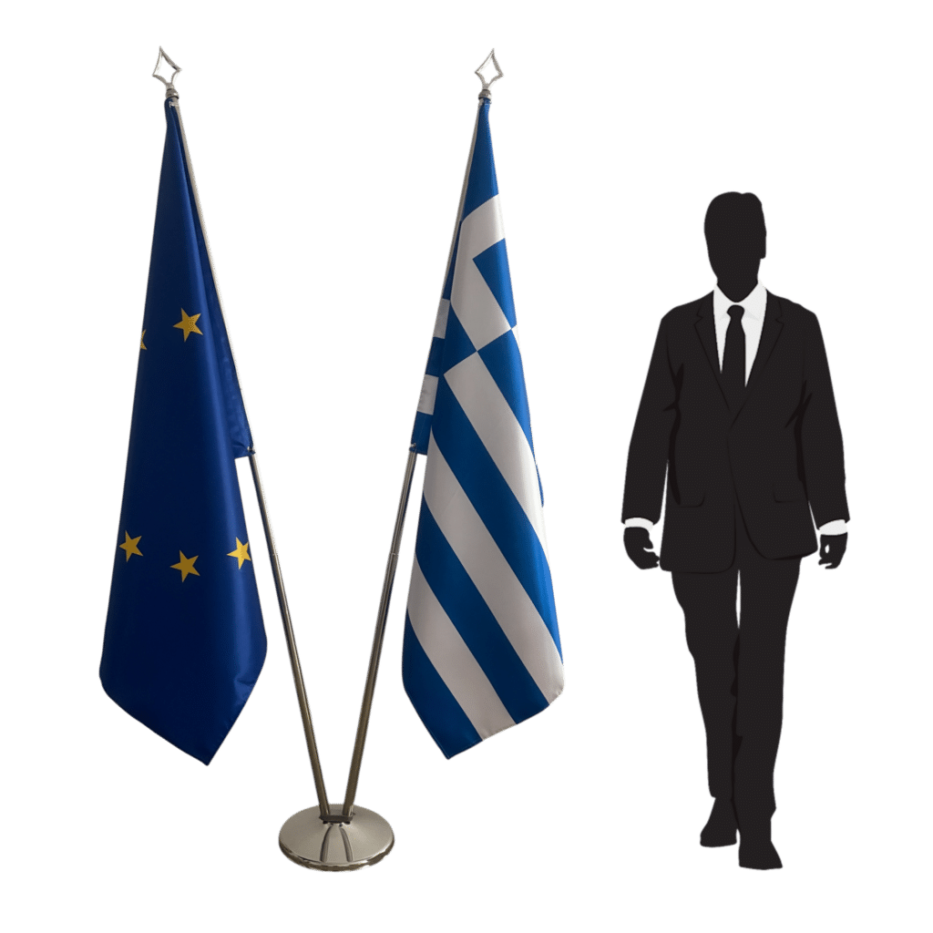 bandera de grecia en asta