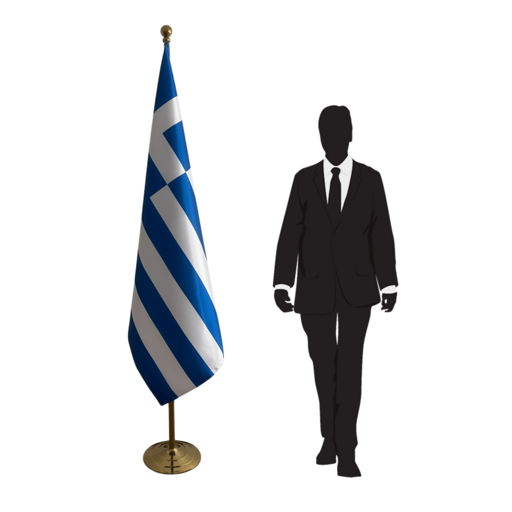 bandera de grecia en asta