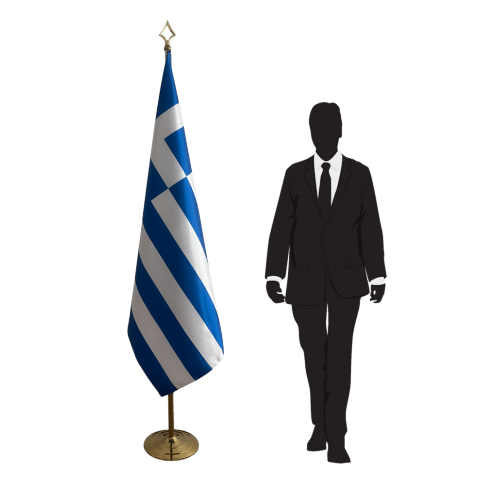 bandera de grecia en asta