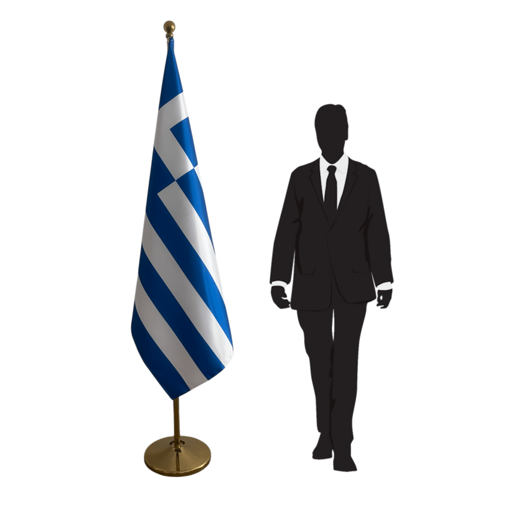 bandera de grecia en asta