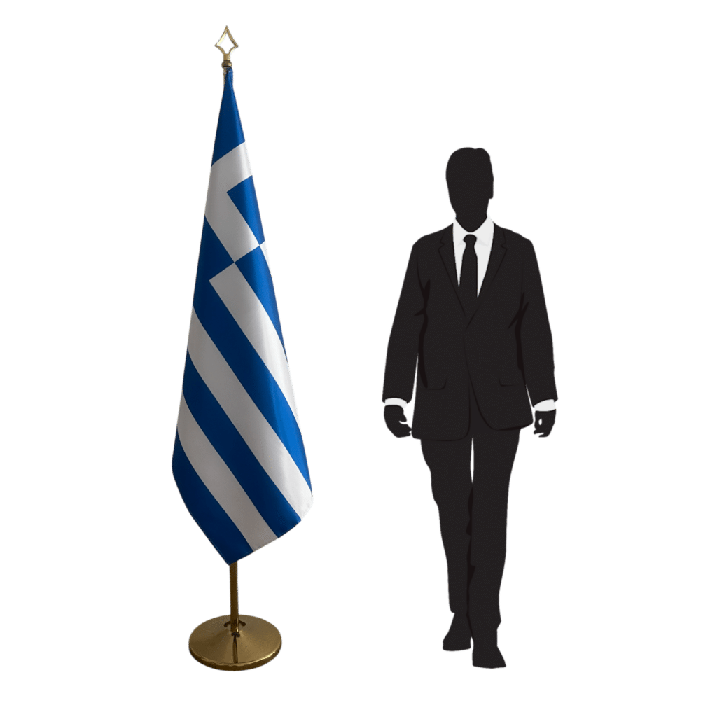 bandera de grecia en asta