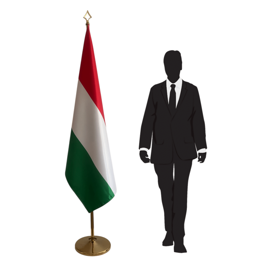 bandera de hungría en asta de bandera