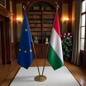 drapeau Hongrie avec support