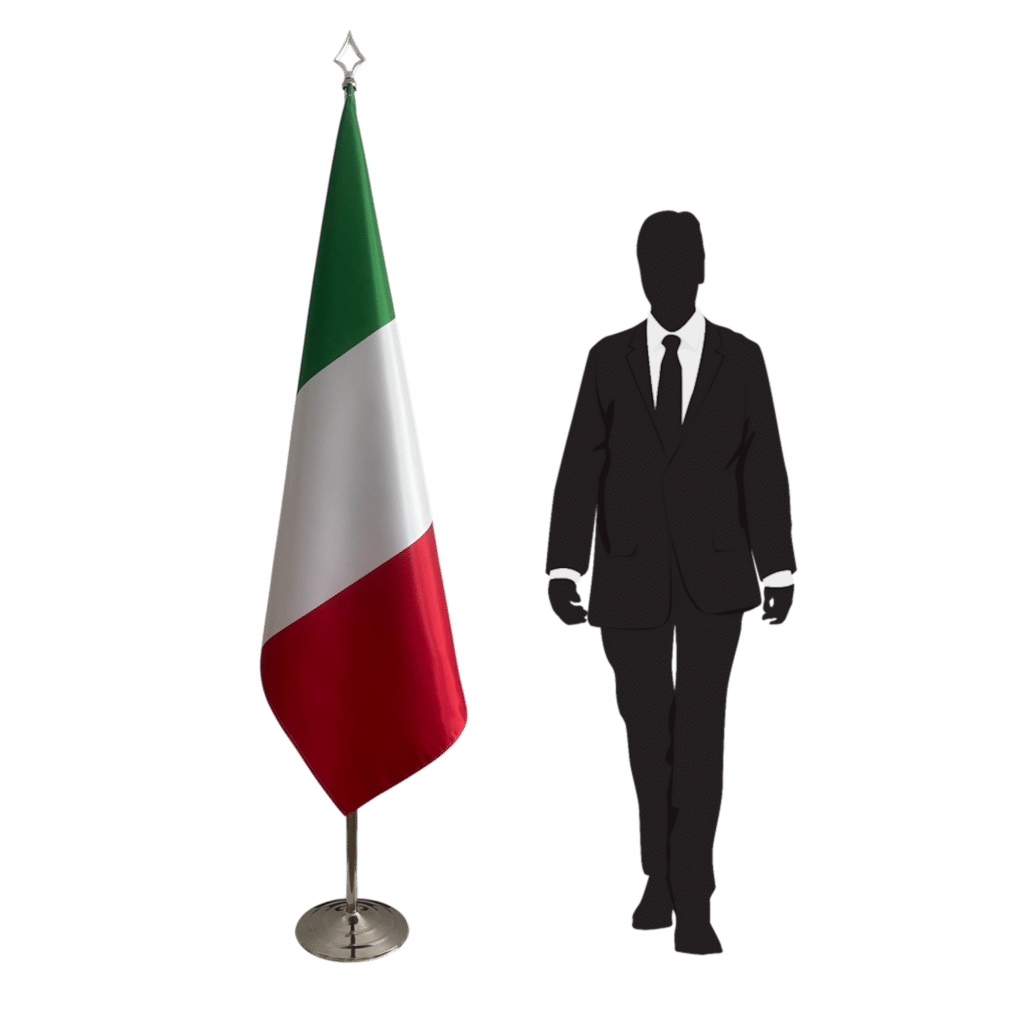 Bandera de Italia en asta