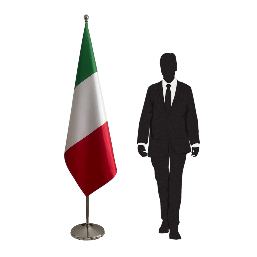 Bandera de Italia en asta