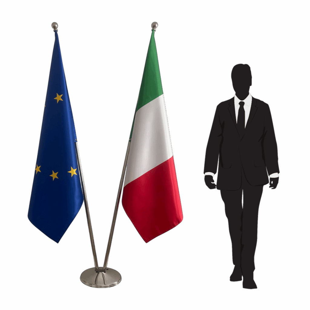 Bandera de Italia en asta