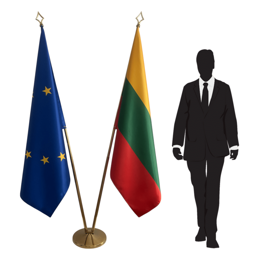 Bandera de Lituania en asta