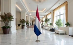 drapeau Pays-Bas sur socle