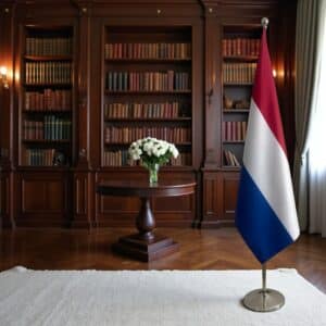 drapeau Pays-Bas sur socle