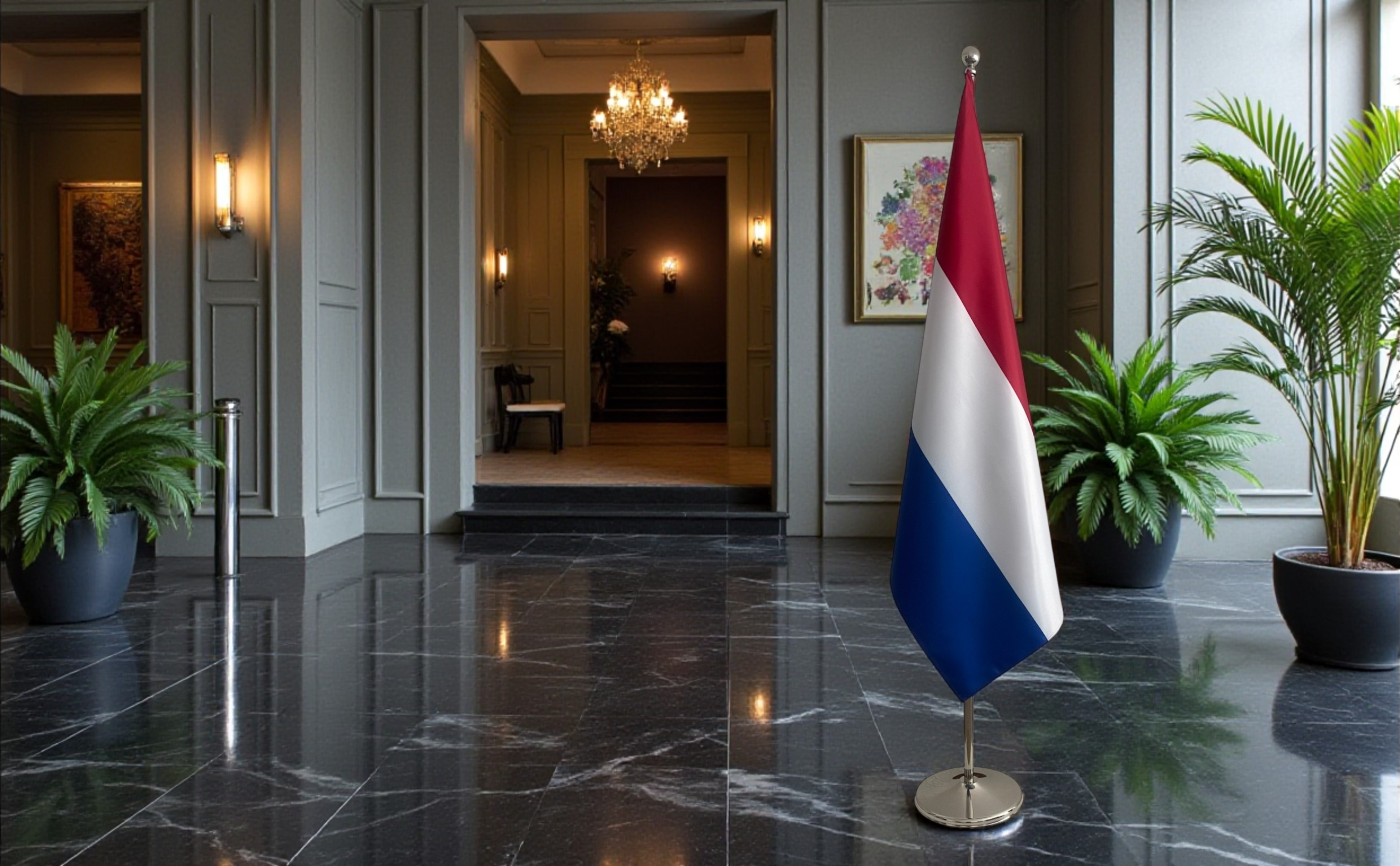 drapeau Pays-Bas sur hampe