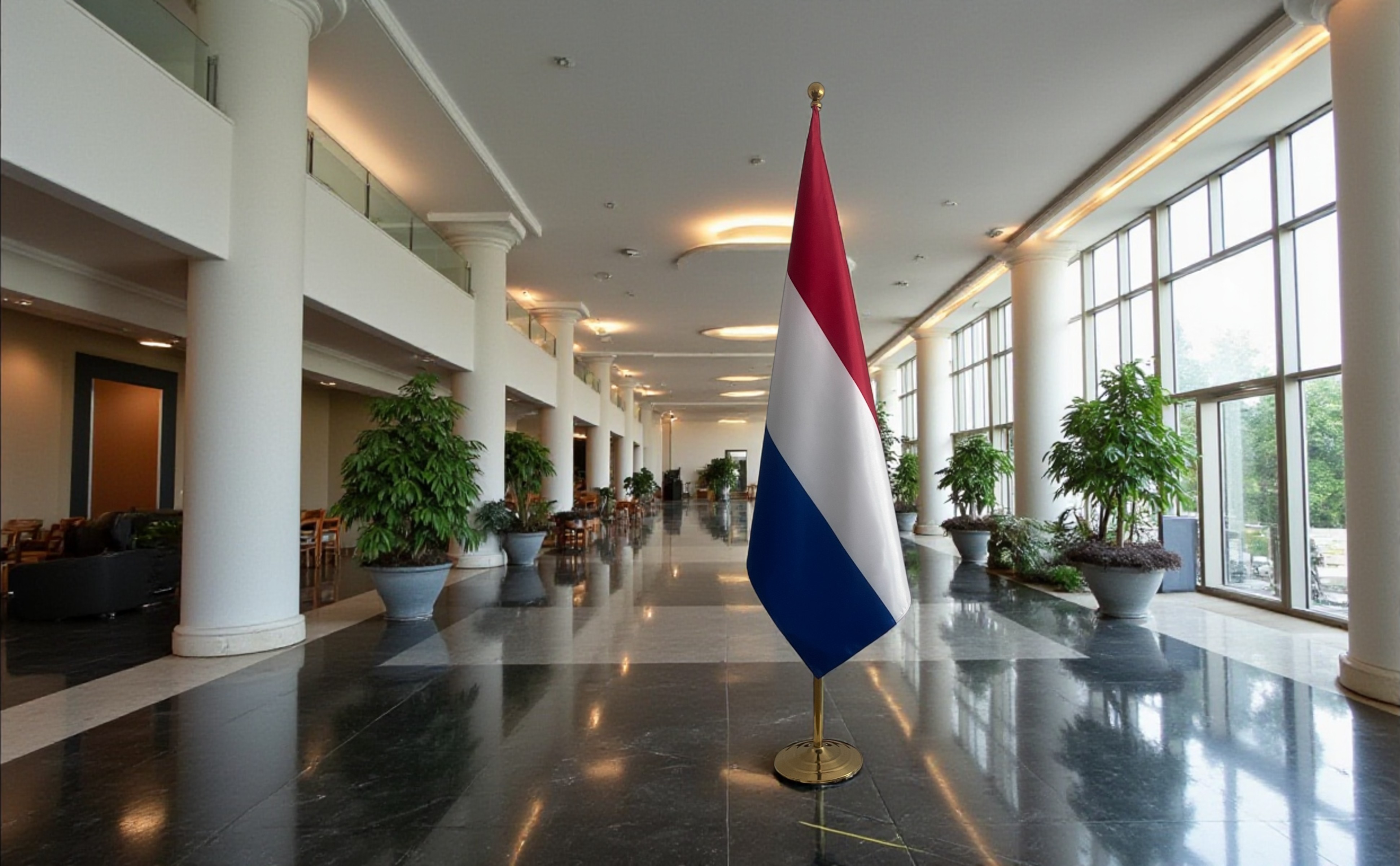 drapeau Pays-Bas sur hampe