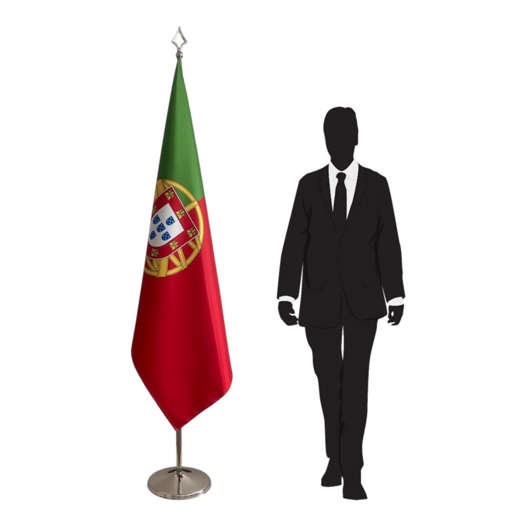 bandera de portugal en atril