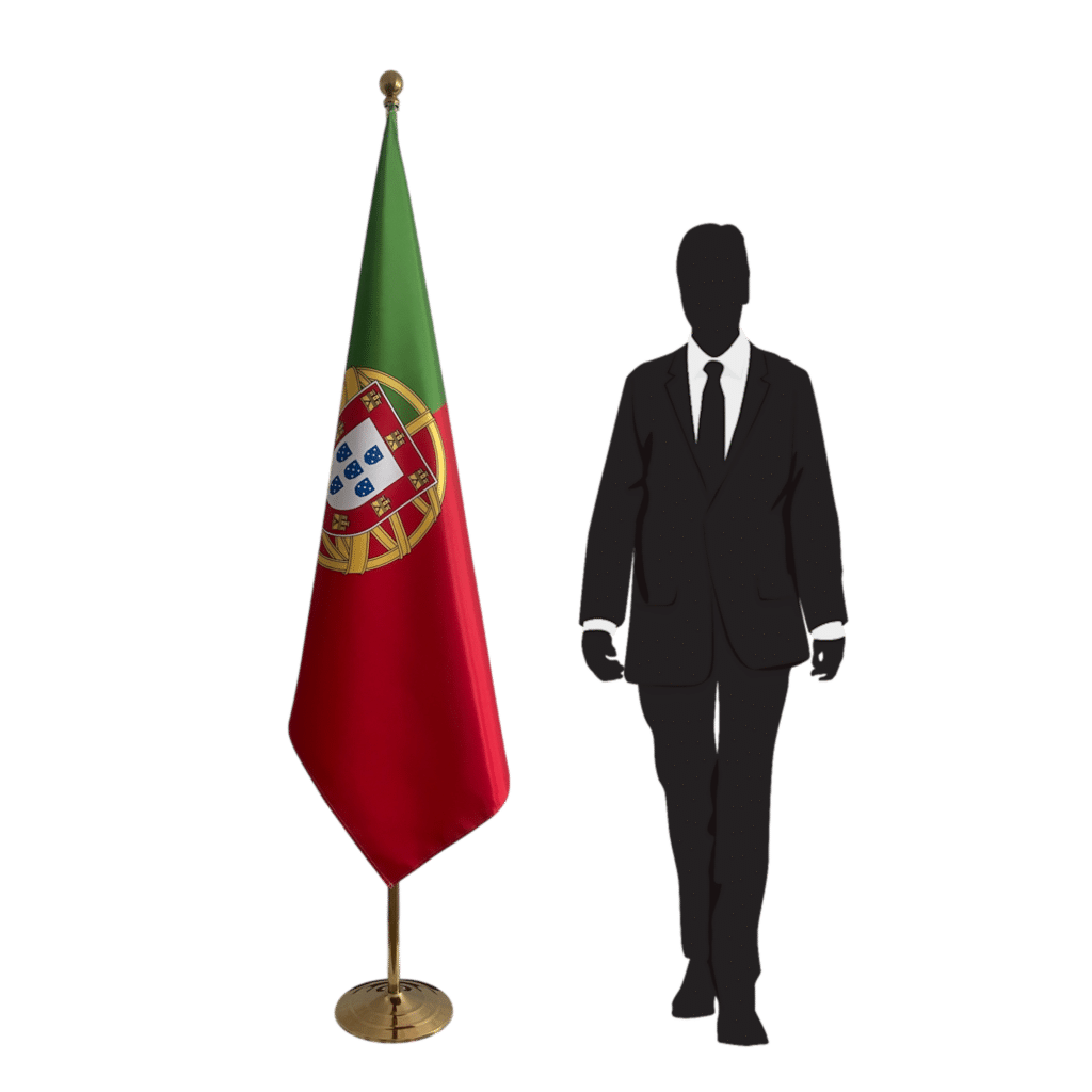 bandera de portugal en atril
