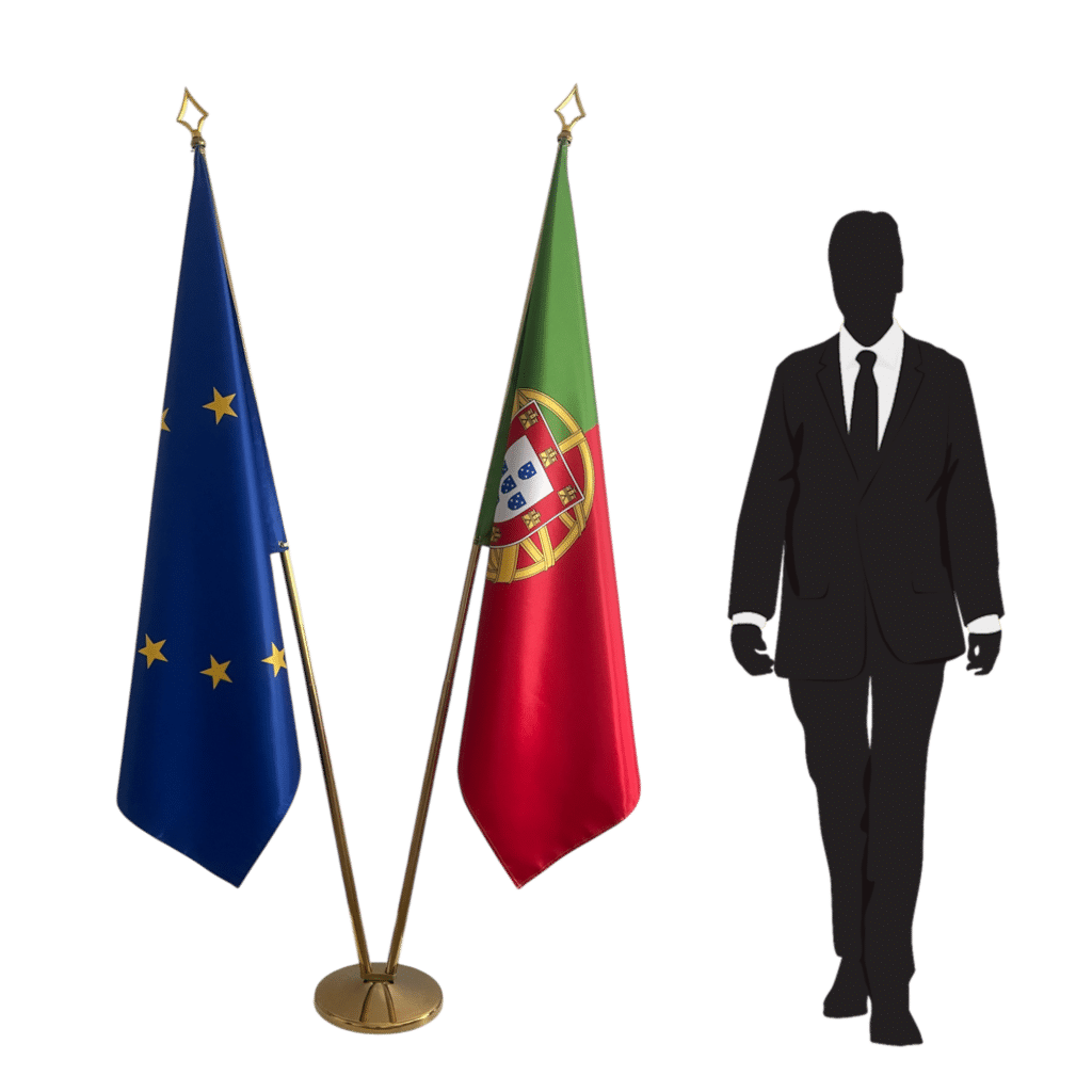 bandera de portugal en asta de bandera