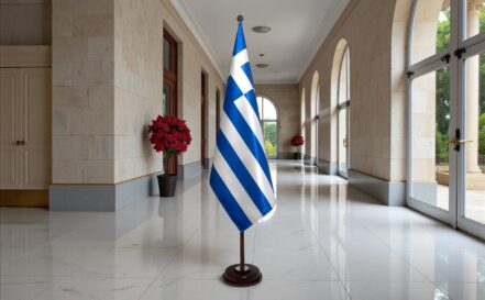 socle drapeau grece