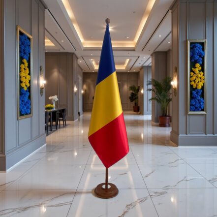 socle drapeau roumanie