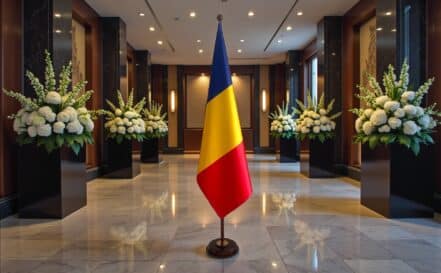 socle drapeau roumanie