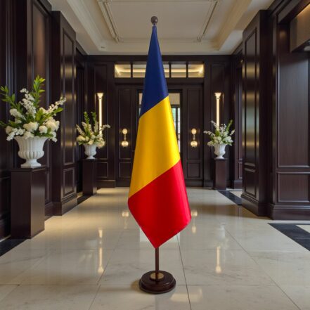 socle drapeau roumanie