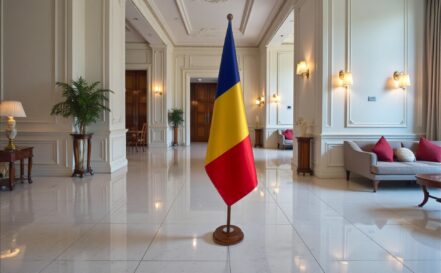 socle drapeau roumanie